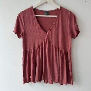 Olivia Rae - Rose - Short Sleeve Top Flowy/Lightweight/Soft - Size: Large